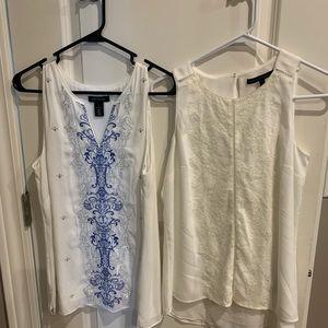 2 WHBM embroidered/lace tops